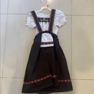 Kids Bavarian Costume - White and Brown